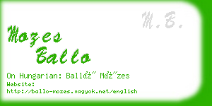 mozes ballo business card